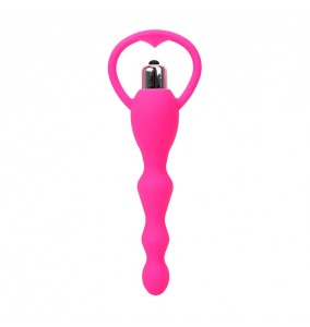 Soft Anal Beads Butt Plug Vibrator (Chargeable - Red Rose)